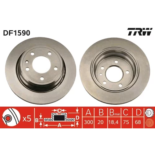 Brzdový kotúč TRW DF1590