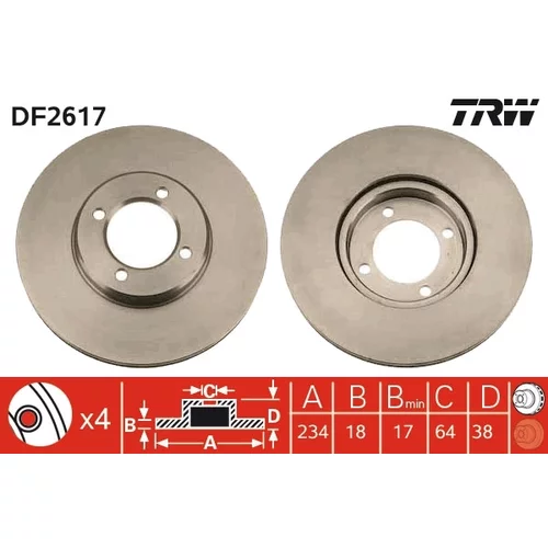 Brzdový kotúč TRW DF2617
