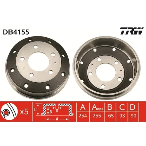 Brzdový bubon DB4155 /TRW/