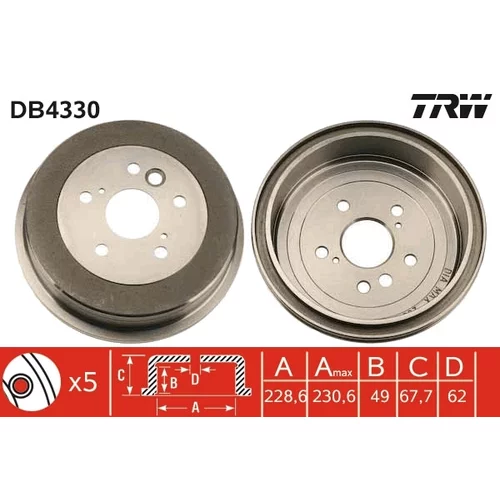 Brzdový bubon TRW DB4330