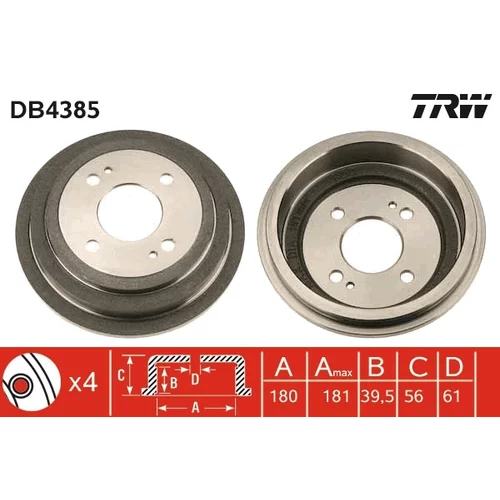 Brzdový bubon TRW DB4385
