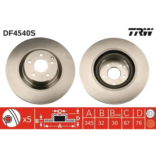 Brzdový kotúč TRW DF4540S