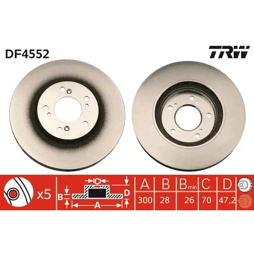 Brzdový kotúč TRW DF4552