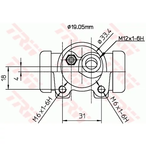 Brzdový valček kolesa BWD114 /TRW/ - obr. 1