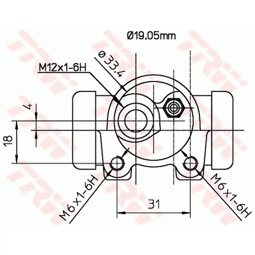 Brzdový valček kolesa BWD130 /TRW/ - obr. 1