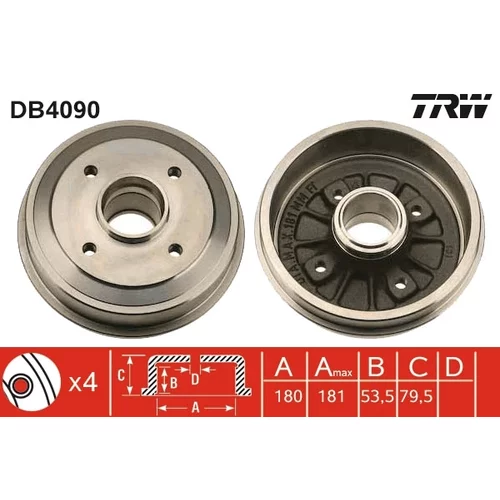 Brzdový bubon TRW DB4090