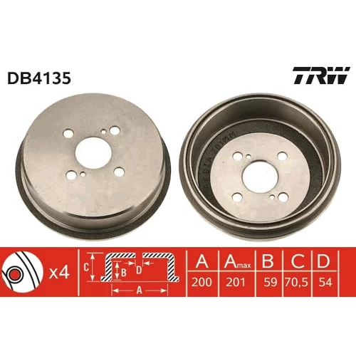 Brzdový bubon TRW DB4135