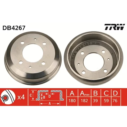 Brzdový bubon DB4267 /TRW/