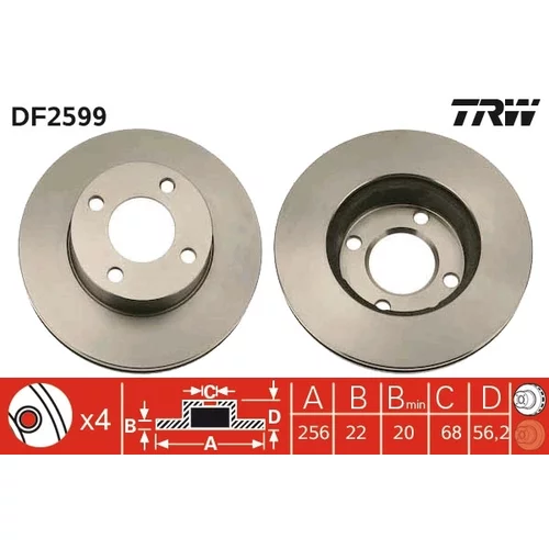 Brzdový kotúč DF2599 /TRW/
