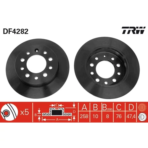 Brzdový kotúč TRW DF4282