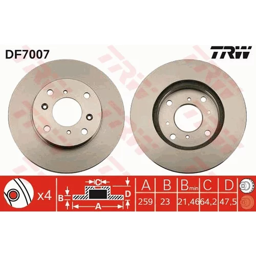 Brzdový kotúč TRW DF7007