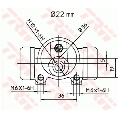 Brzdový valček kolesa BWH168 /TRW/ - obr. 1