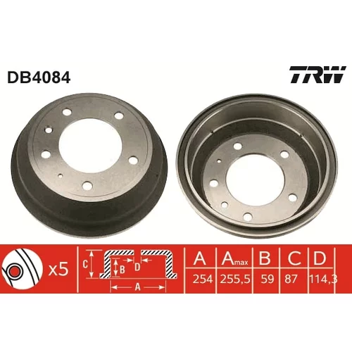 Brzdový bubon TRW DB4084