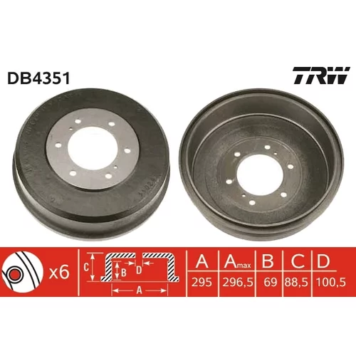 Brzdový bubon TRW DB4351