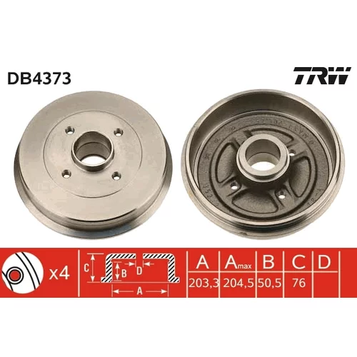 Brzdový bubon TRW DB4373