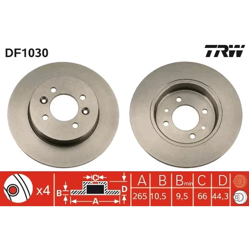 Brzdový kotúč TRW DF1030