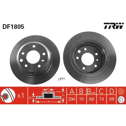 Brzdový kotúč TRW DF1805
