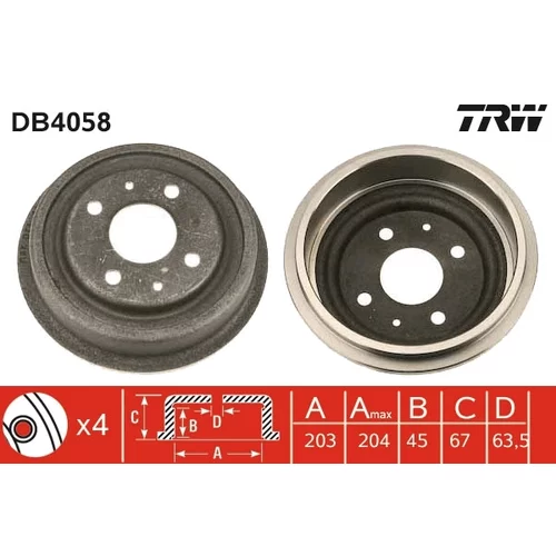 Brzdový bubon TRW DB4058
