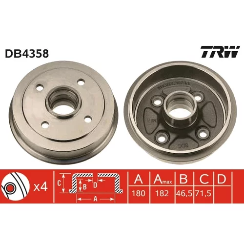 Brzdový bubon TRW DB4358