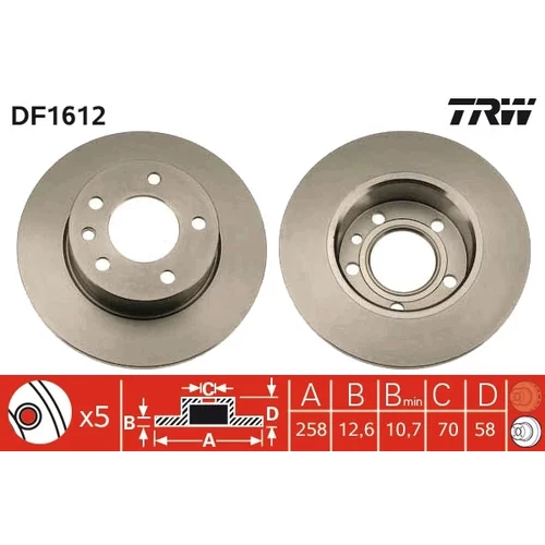 Brzdový kotúč TRW DF1612