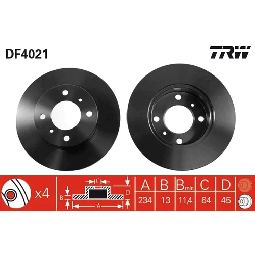Brzdový kotúč TRW DF4021