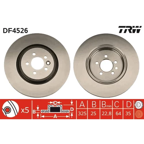 Brzdový kotúč TRW DF4526