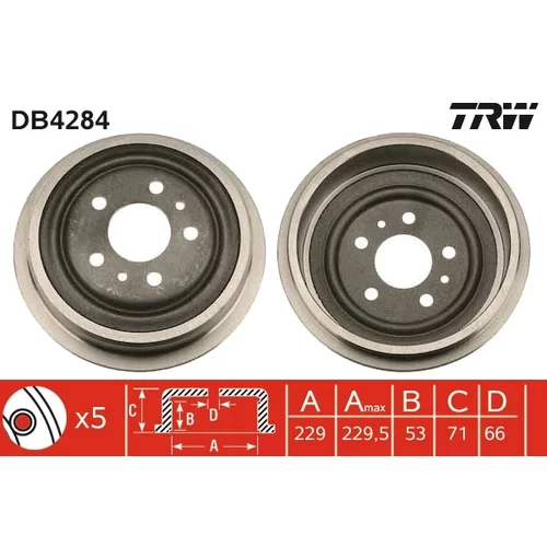 Brzdový bubon TRW DB4284