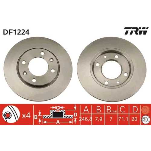 Brzdový kotúč TRW DF1224
