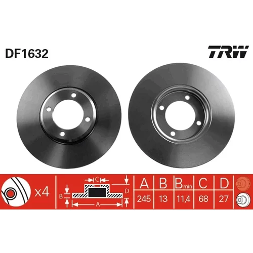 Brzdový kotúč TRW DF1632