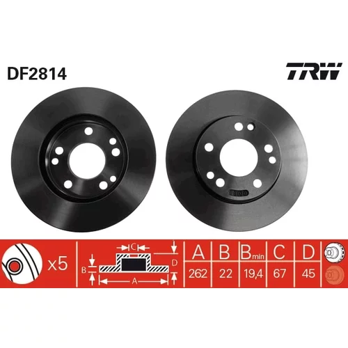 Brzdový kotúč DF2814 /TRW/