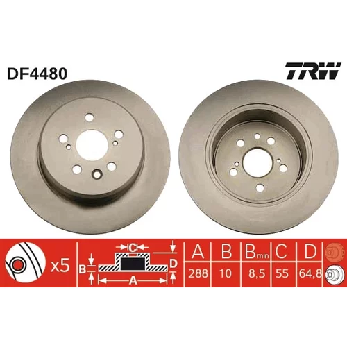 Brzdový kotúč TRW DF4480