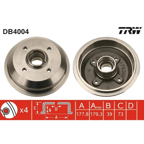 Brzdový bubon TRW DB4004