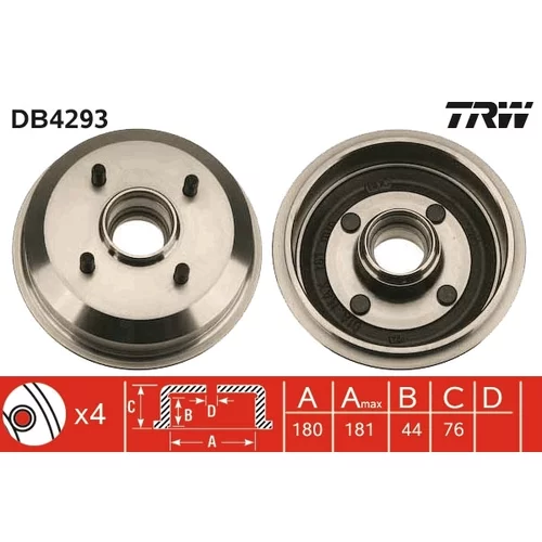 Brzdový bubon TRW DB4293