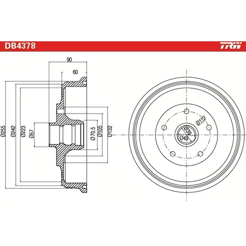 Brzdový bubon DB4378 /TRW/ - obr. 1