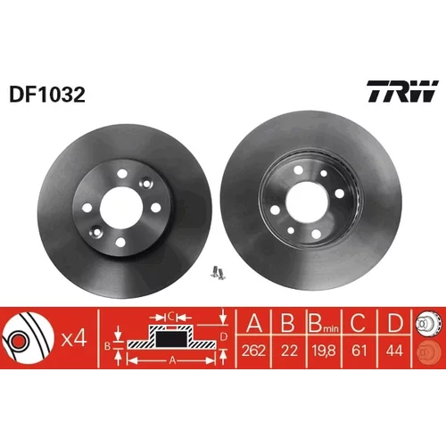 Brzdový kotúč TRW DF1032