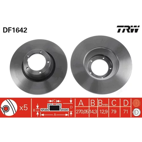 Brzdový kotúč TRW DF1642