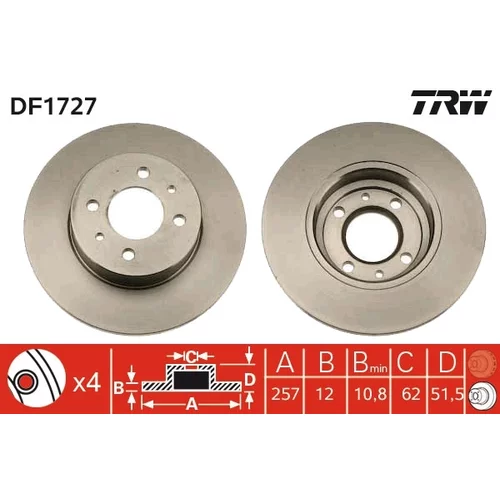 Brzdový kotúč TRW DF1727