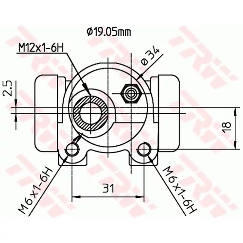 Brzdový valček kolesa BWD134 /TRW/ - obr. 1