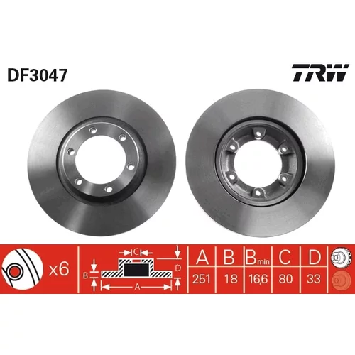 Brzdový kotúč TRW DF3047