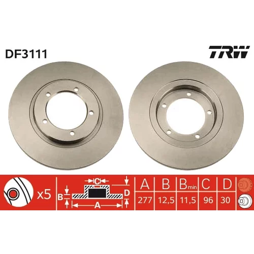 Brzdový kotúč TRW DF3111