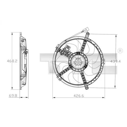 Ventilátor chladenia motora TYC 803-0010