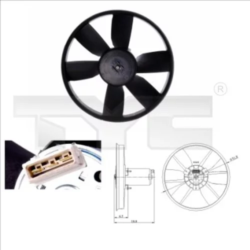 Ventilátor chladenia motora TYC 837-0014