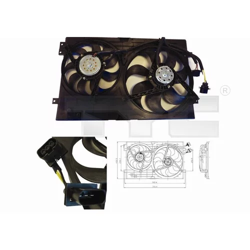 Ventilátor chladenia motora TYC 837-0024