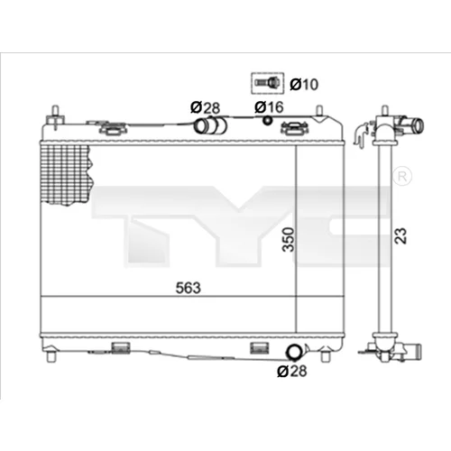 Chladič motora TYC 710-0059-R