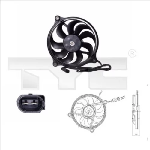 Ventilátor chladenia motora TYC 837-0017