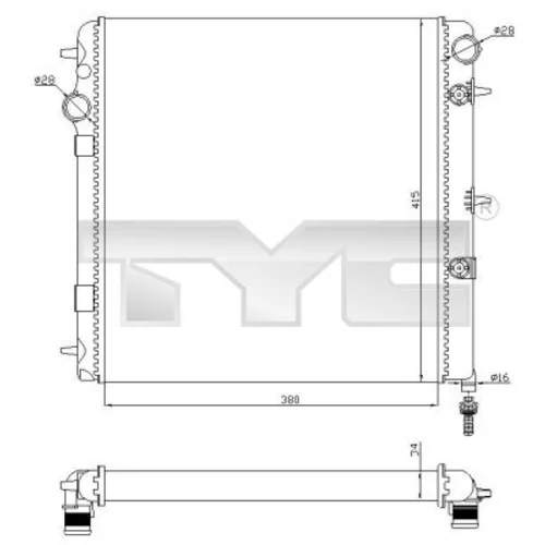 Chladič motora TYC 705-0071-R