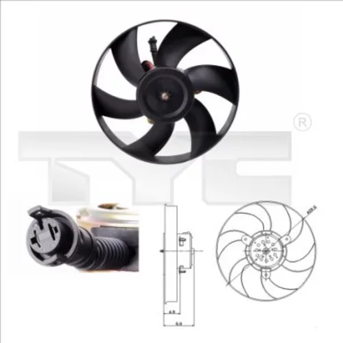 Ventilátor chladenia motora TYC 831-0004