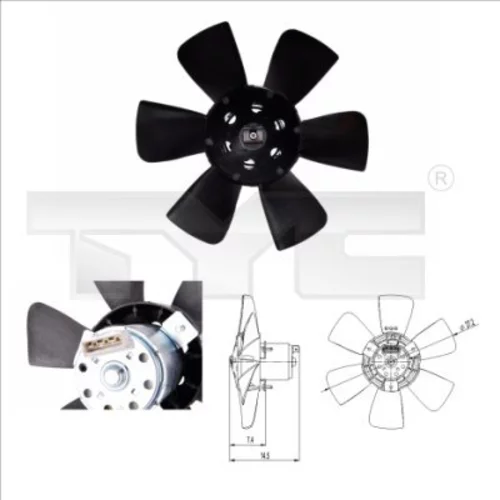 Ventilátor chladenia motora TYC 837-0007