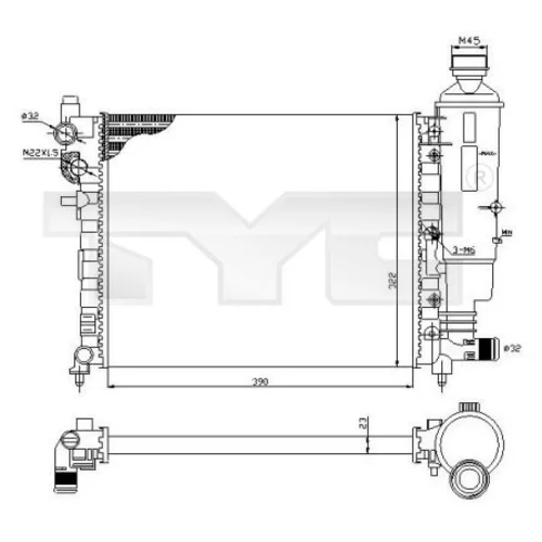 Chladič motora TYC 705-0032