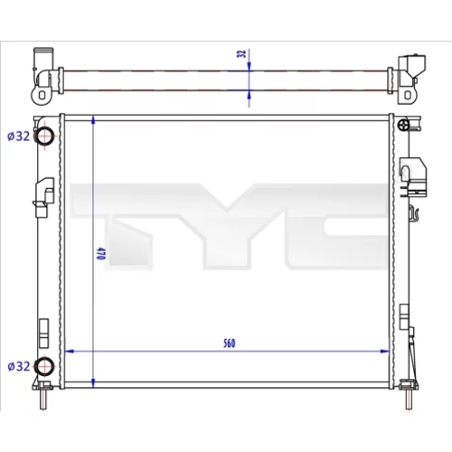 Chladič motora TYC 725-0043-R